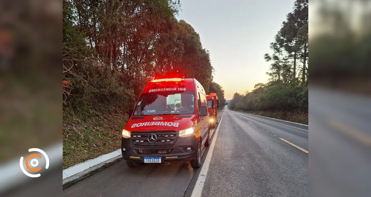 Queda de motocicleta deixa dois feridos na BR-280, em Três Barras