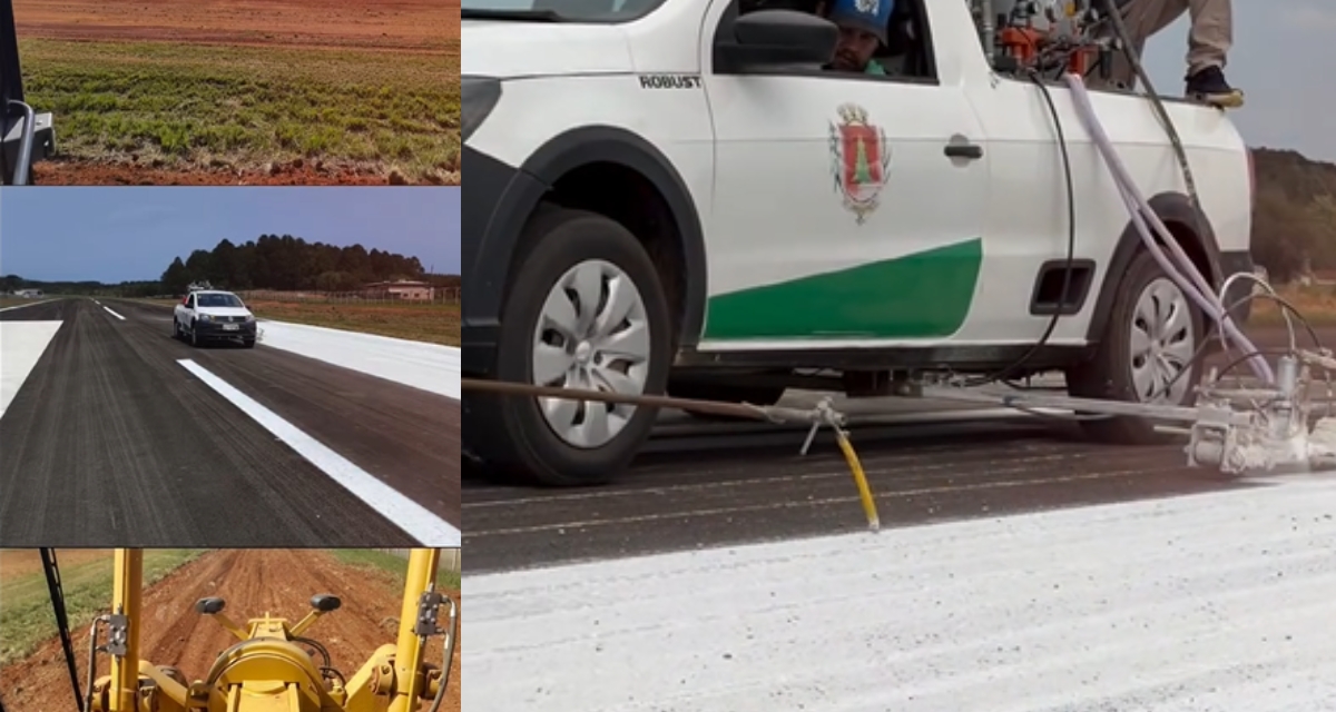 Aeroporto de Três Barras recebe obras de manutenção para reforçar logística contra enchentes no Planalto Norte