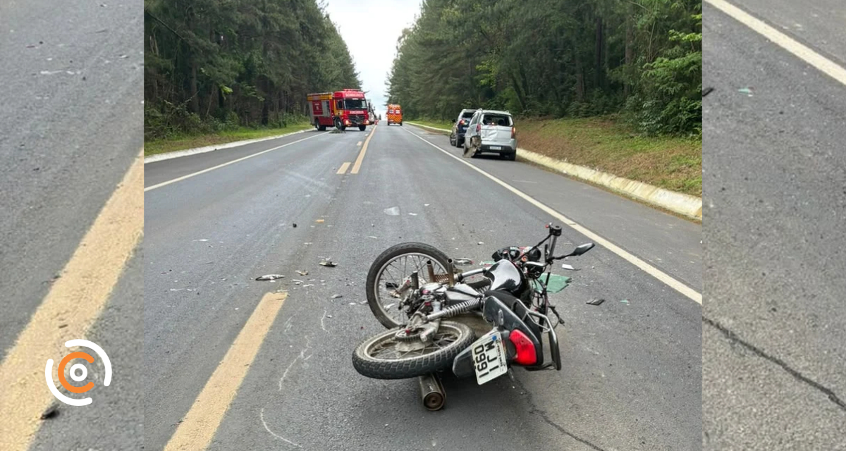 Motociclista fica gravemente ferido em acidente na BR-280, em Três Barras