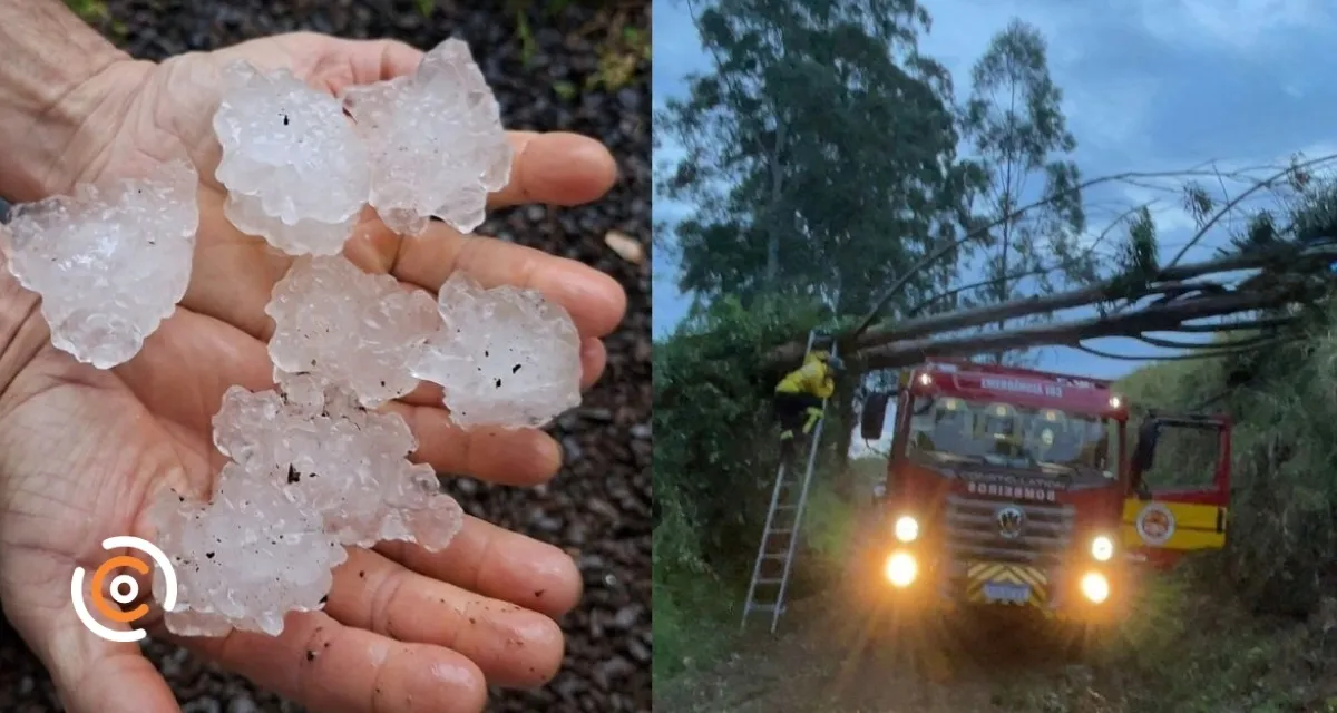 Temporais com granizo e vendaval provocam estragos e morte em Santa Catarina