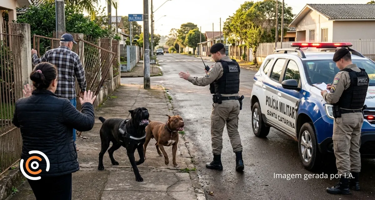 PM registra ocorrência de omissão de cautela na guarda de animais de grande porte em Itaiópolis