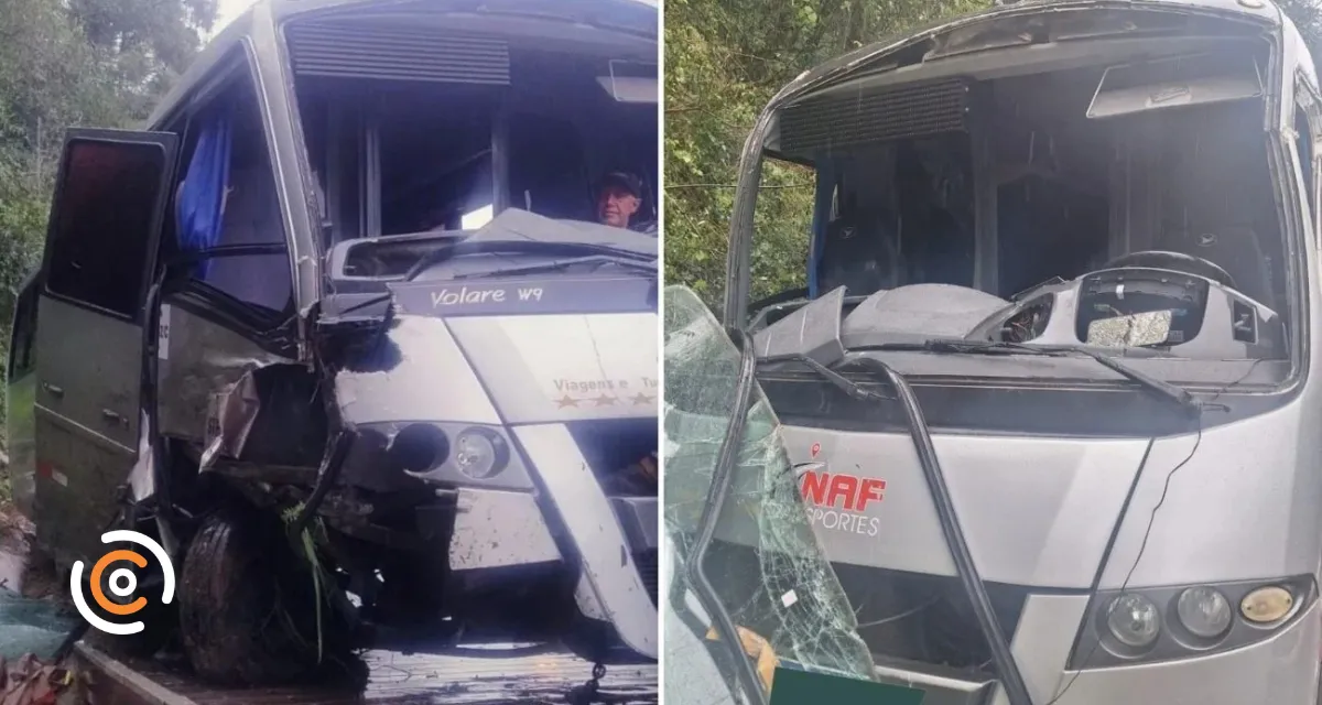 Rodotrem perde o controle e atinge ônibus com 22 crianças na Serra de SC