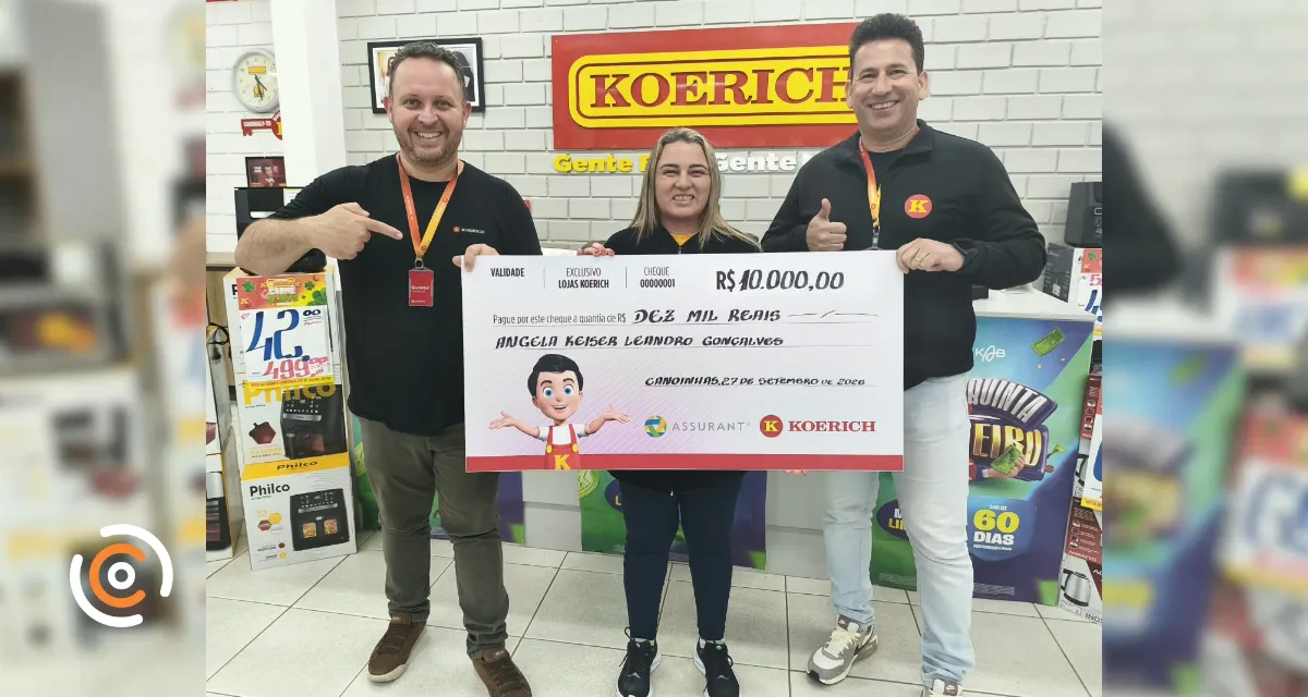 Cliente de Canoinhas ganha prêmio de R$ 10 mil em campanha da Koerich