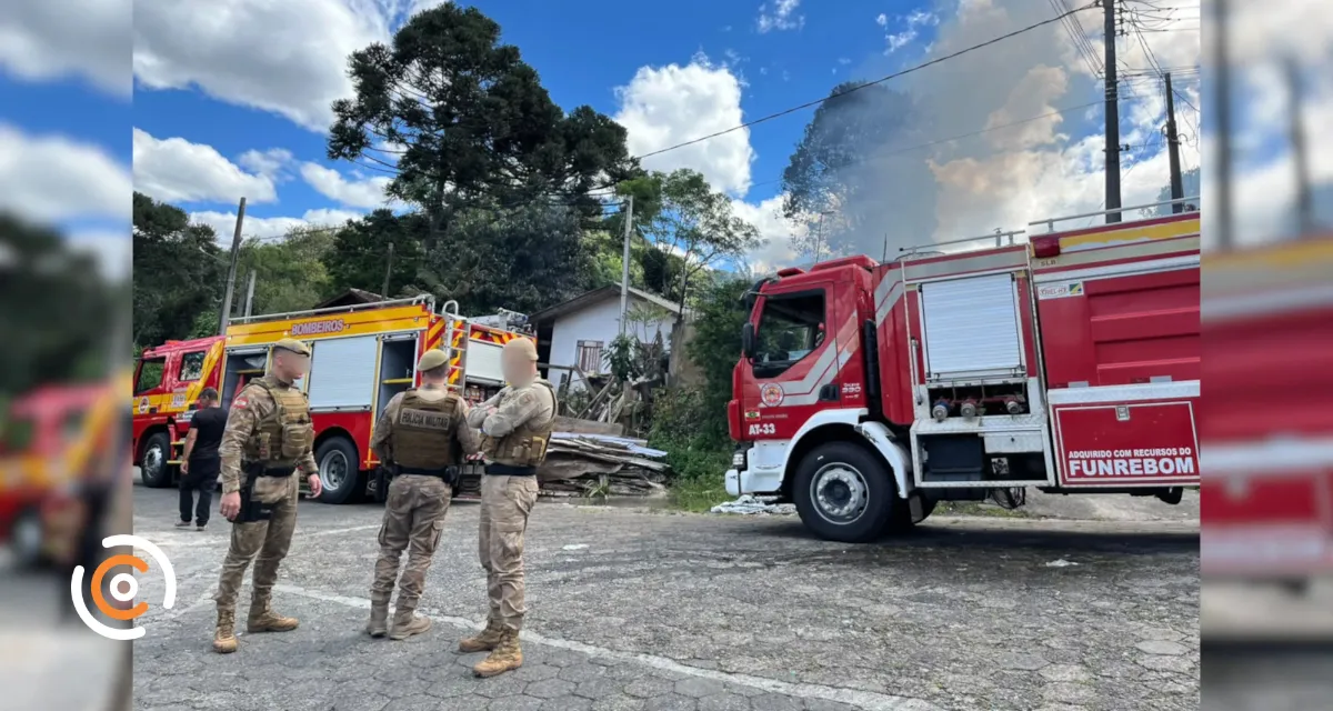 Incêndio destrói depósito de madeira em Porto União